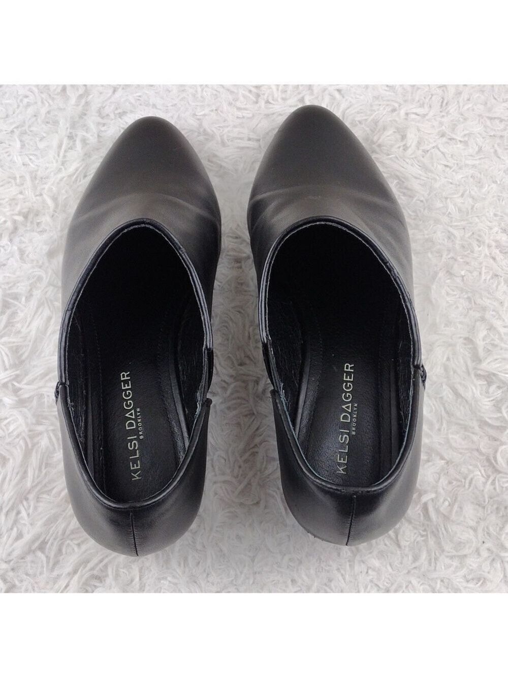 Kelsi Dagger Brooklyn Odin Black Leather Upper Pointed-Toe Slip On Loafer Shoes - Picture 6 of 16